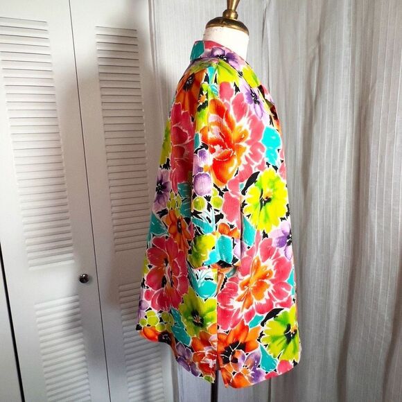 Nikki | Women’s | Blouses | L | Vintage Tropical Colorful Button Down Collared T - Picture 5 of 5